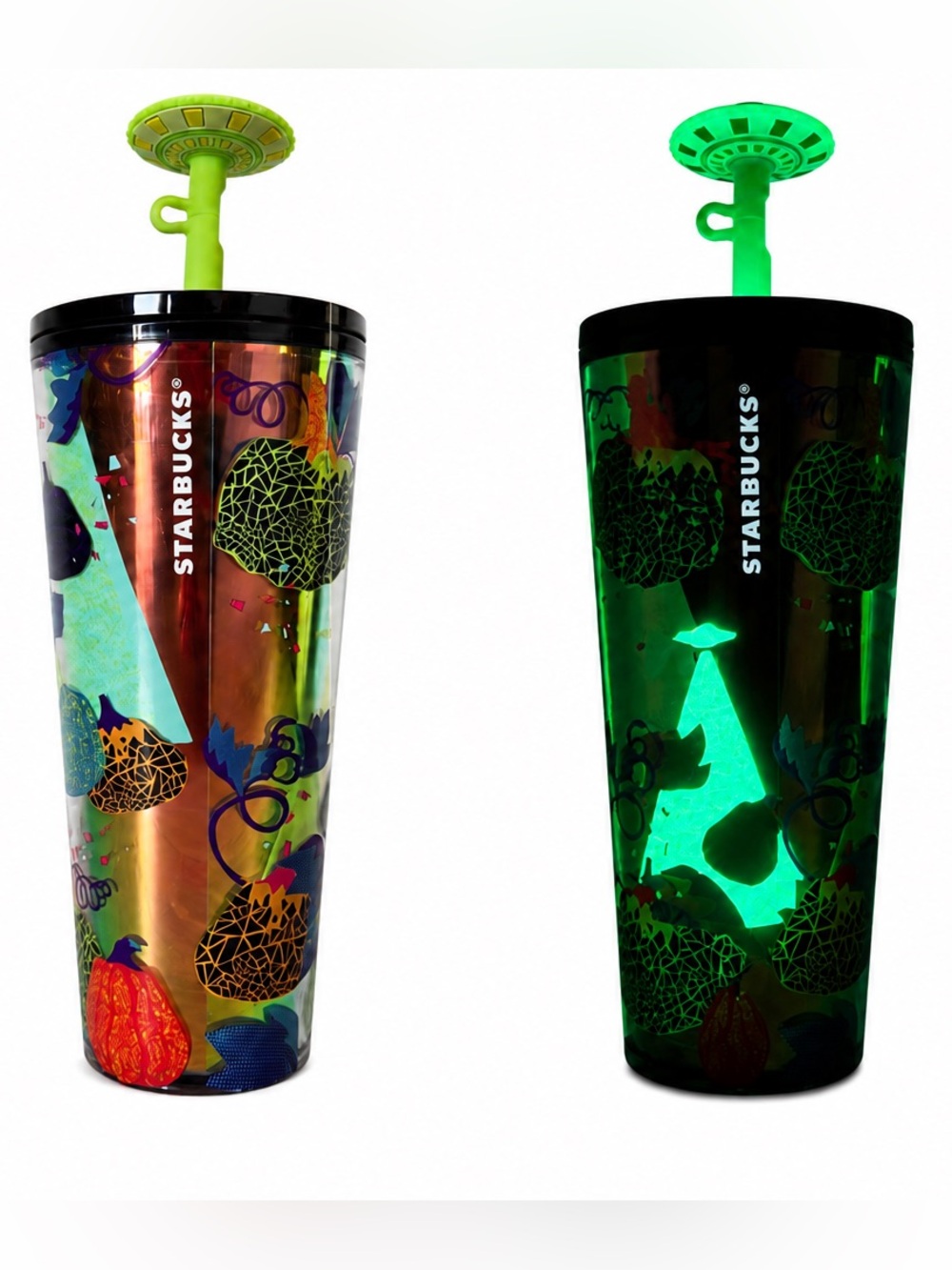 Starbucks 2024 Halloween Alien Glow-in-the-Dark Cold Cup 24 oz Limited